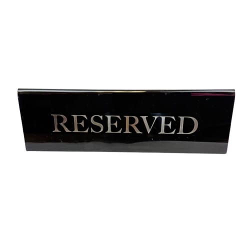 Letrero reservado de mesa, acrílico
